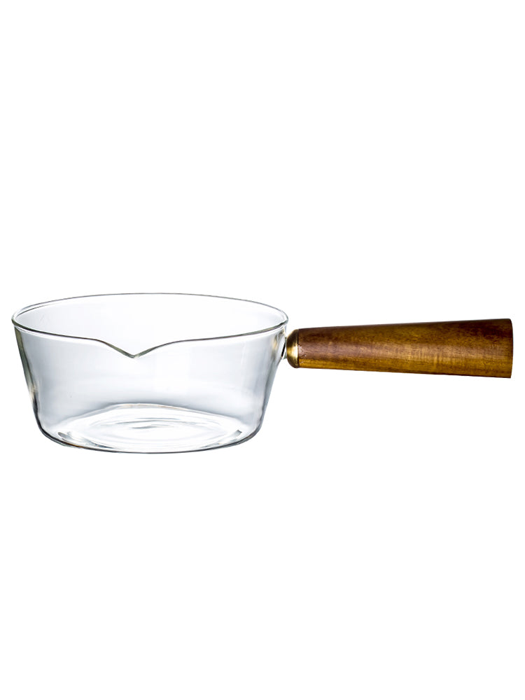 Glass Pot With Wooden Handle - For Light Sleepers
