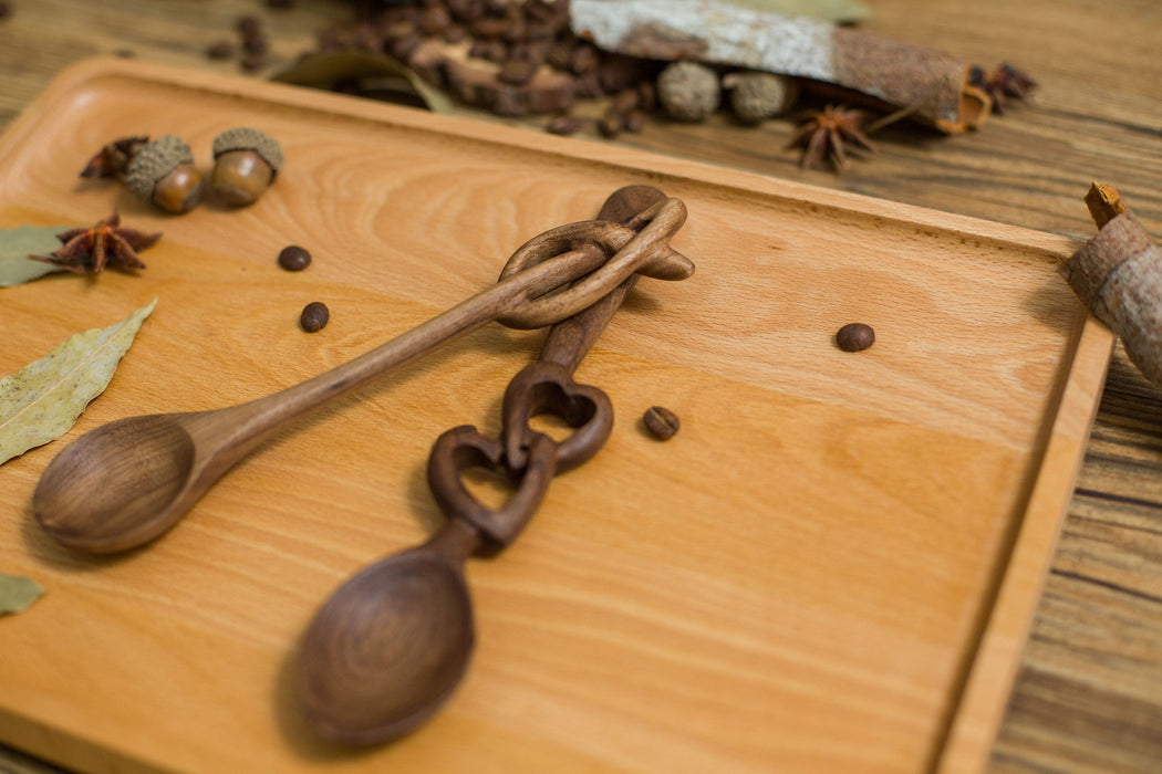 Handmade Heart and Knot Wooden Spoon