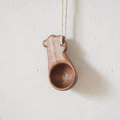 Hand-Carved Bear Scoop with a Hanging Loop