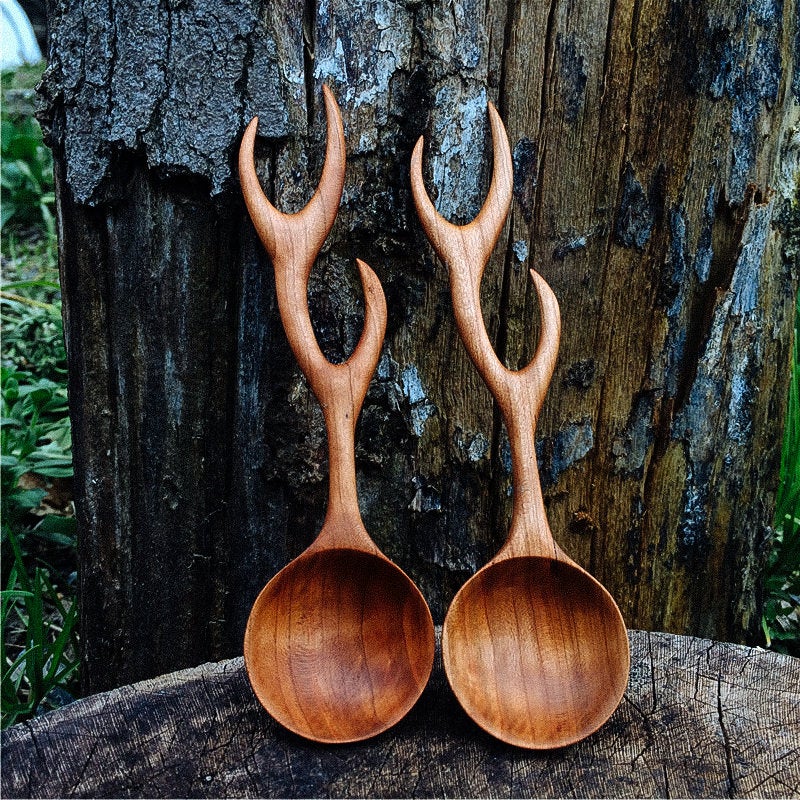 Deer Antler Wooden Spoon