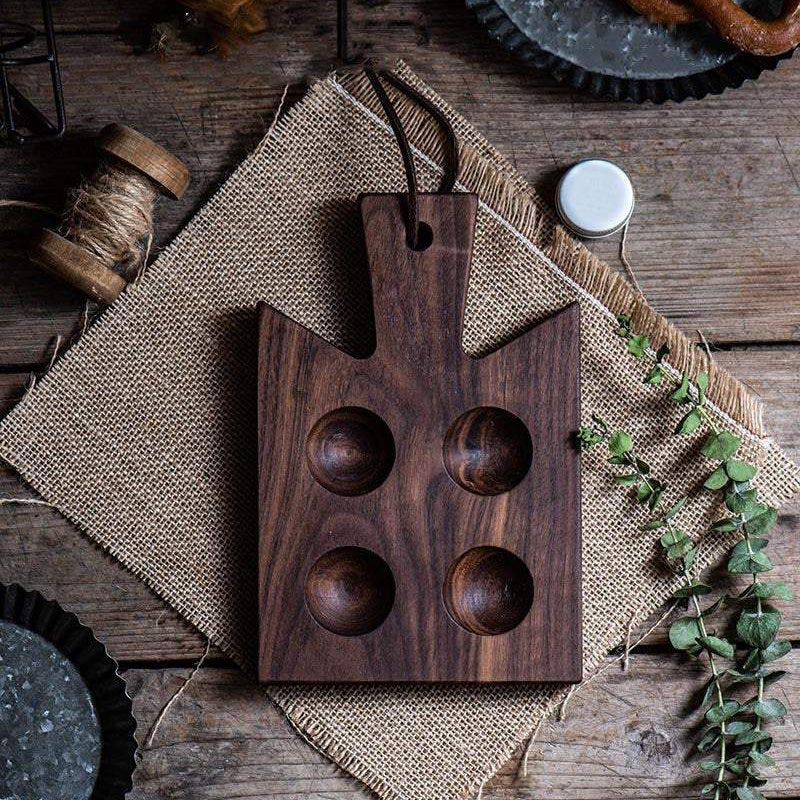 Double-Sided Wooden Egg Holder and Cutting Board