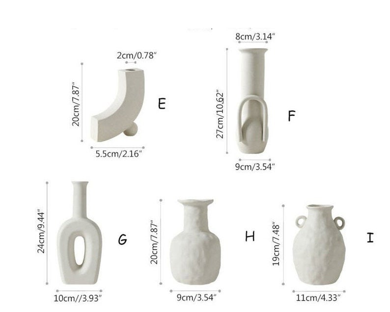 Artisanal Irregular Shaped White Ceramic Vase
